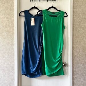 BTFBM Two Blue and Green Asymmetrical Dresses